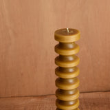 Natural Ridged Pillar Candle