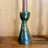 Blue/Brown Candle Holders & Amber Candles