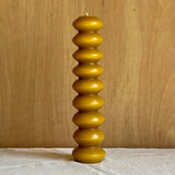 Mustard Sine Wave Pillar Candle