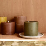 3-Wick Stump Candles
