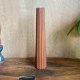 Blue/Brown Candle Holders & Amber Candles