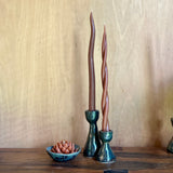 Blue/Brown Candle Holders & Amber Candles