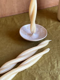 Twist candle & ceramic holder set