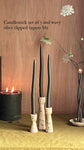 Ceramic candle-holder and wavy candle set