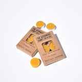 100% Beeswax 6 pack Tealight candles. Combined burn-time of up to 21 hours. 12cm long, 8.5cm wide, 2cm deep, weighs 120g.