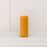 The Classic Collection Beeswax Pillar-Medium. Burn-time of up to 50 hours. 6.5cm wide, 15cm high, weighs 400g. All measurements are done at a minimum.