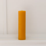 The Classic Collection Beeswax Pillar Candle-Large. Burn-time of up to 80 hours. 6.5cm wide, 22cm high, weighs 600g. All measurements are done at a minimum.