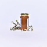 Premium MGO263+ Manuka Honey Mono-Floral. 13cm high, 7cm wide, weighs 500g.